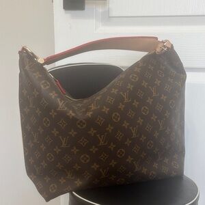 Leather Brown and Tan Monogram Bag